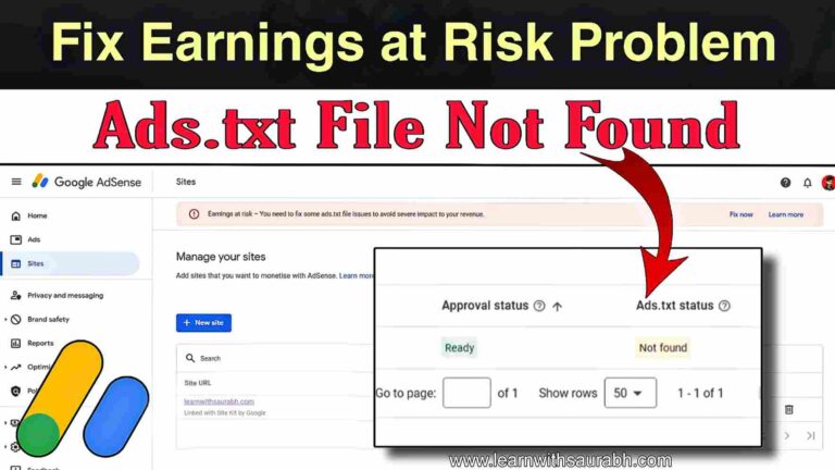Earnings at Risk - You Need To Fix Some Ads.txt File Issues