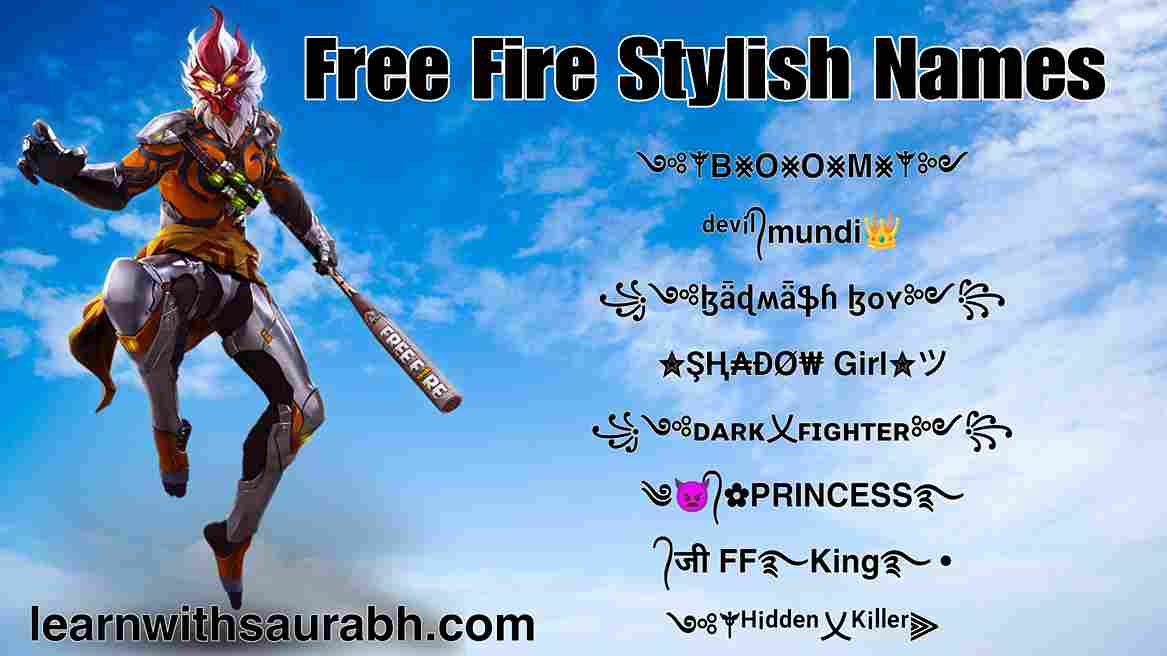 Free fire stylish Names