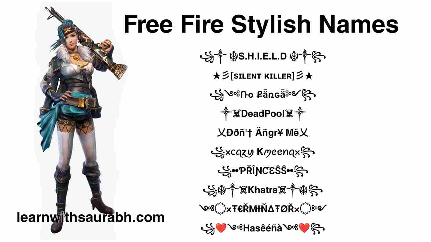 best free fire stylish Name