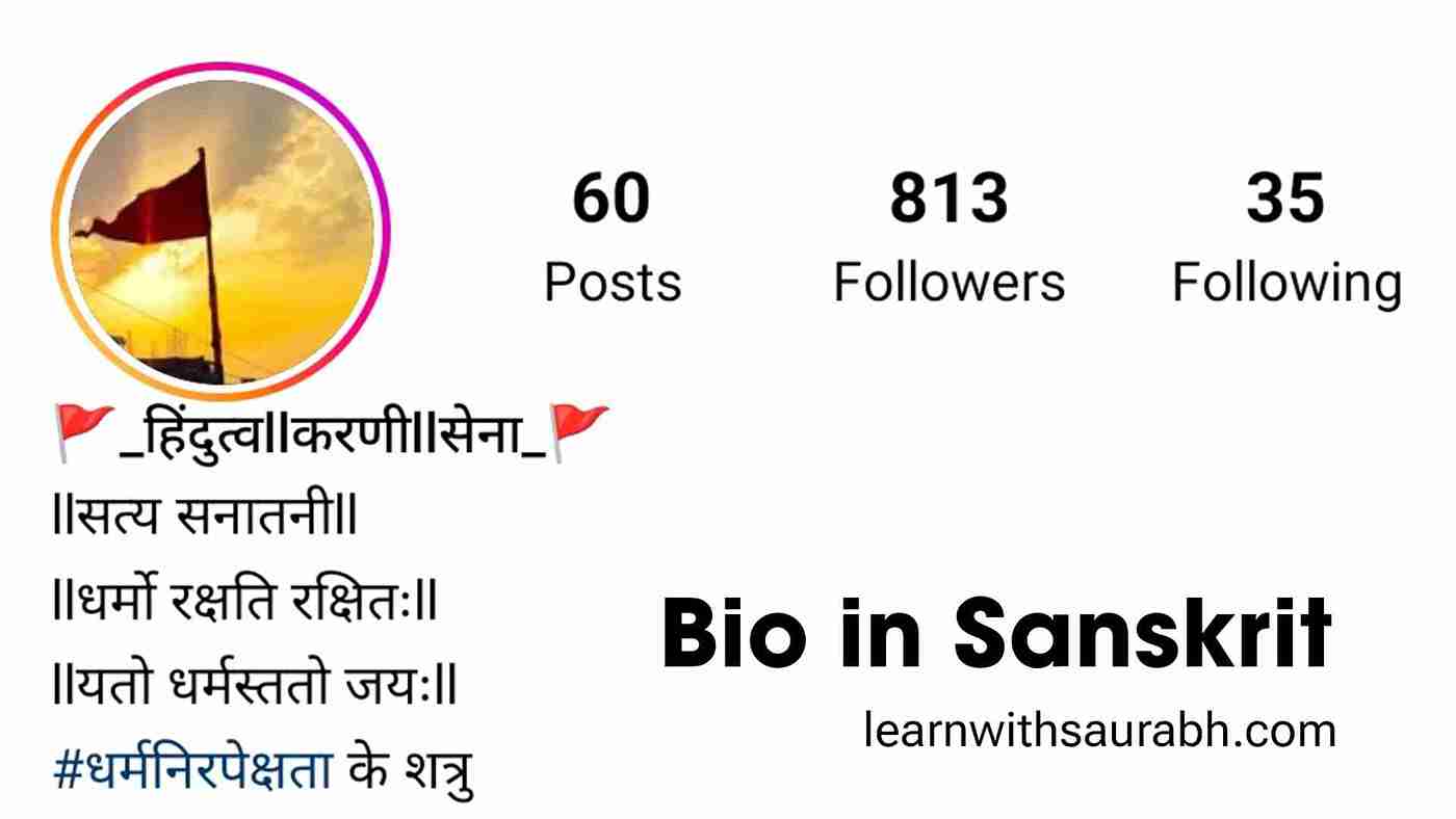 Sanskrit Bio for Instagram