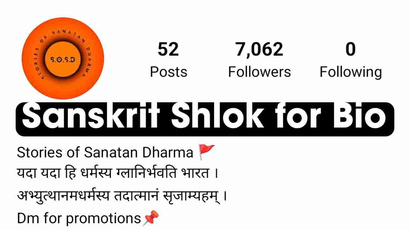 Sanskrit Shlok for Instagram Bio