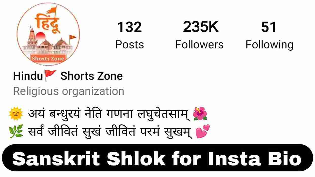 Sanskrit bio for Instagram in Hindi